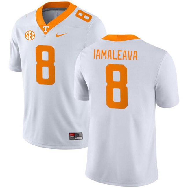Men #8 Nico Iamaleava Tennessee Volunteers College Football Jerseys Stitched Sale-White - Click Image to Close